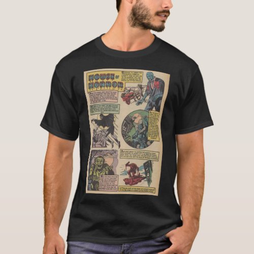 Classic House Of horrors Comic Book Monsters T_Shirt