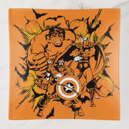 Classic Hulk Cap  Thor With Pumpkins  Bats Trinket Tray