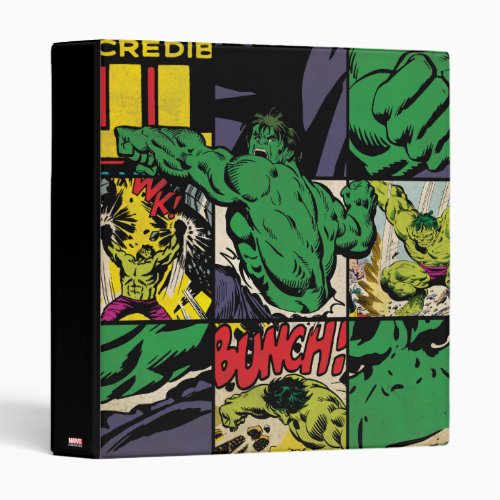 Classic Hulk Comic Book Pattern 3 Ring Binder