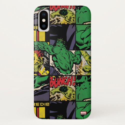 Classic Hulk Comic Book Pattern iPhone X Case