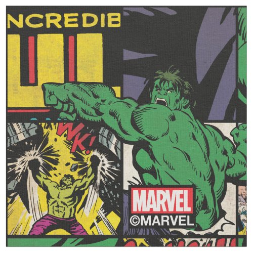 Classic Hulk Comic Book Pattern Fabric
