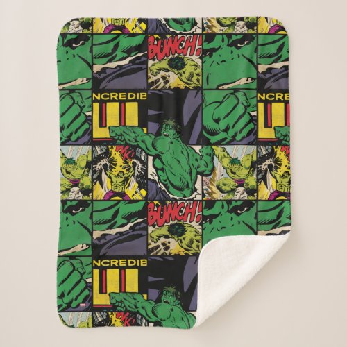 Classic Hulk Comic Book Pattern Sherpa Blanket