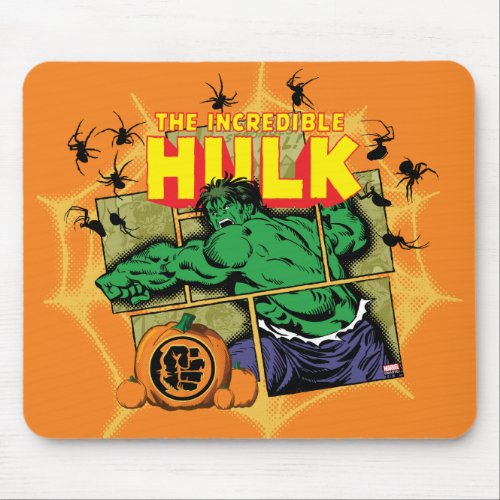 Classic Hulk Halloween Comic Panel Mouse Pad
