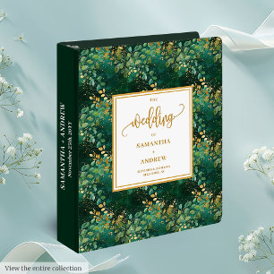Classic Hunter Green And Gold Wedding Memory Album 3 Ring Binder