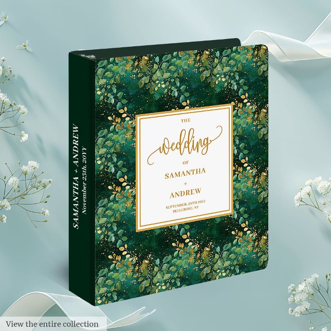 Classic Hunter Green And Gold Wedding Memory Album 3 Ring Binder (Classic Hunter Green And Gold Wedding Memory Album 3 ring binder)