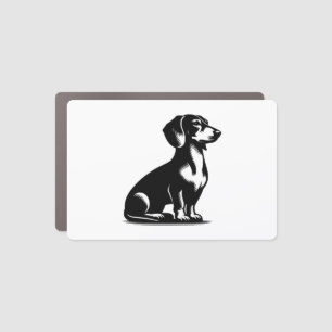 Classic Hunting Dog Vintage Dachshund Drawing Copy Car Magnet