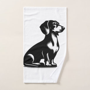 Classic Hunting Dog Vintage Dachshund Drawing Copy Hand Towel