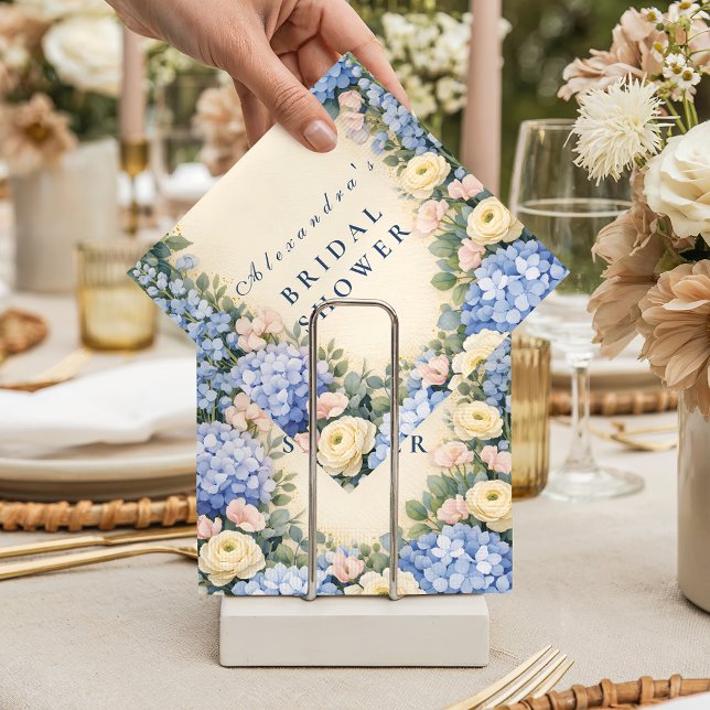 Classic Hydrangea Floral Bridal Shower Napkins (Creator Uploaded)