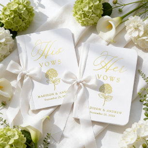 Classic Hydrangea His and Hers Wedding Foil Vow Books