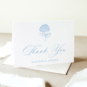 Classic Hydrangea Wedding Letterpress Thank You Card