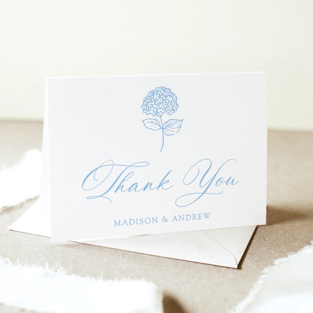 Classic Hydrangea Wedding Letterpress Thank You Card (Creator Uploaded)