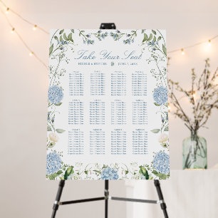 Classic Hydrangea Wedding Reception Seating Chart Foam Board