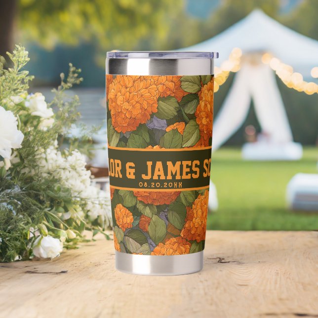 Classic Hydrangeas Travel Mugs For Summer Wedding Insulated Tumbler (Wedding)
