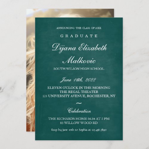 Classic I Green Graduation Invitation