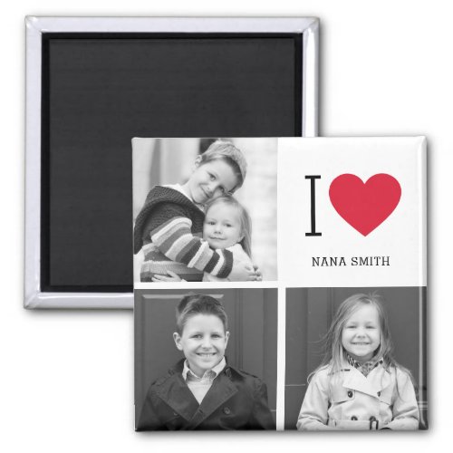 Classic I Heart Editable Color Custom Photo Magnet
