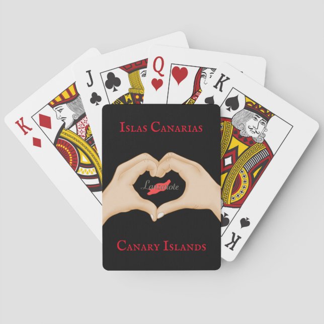 Classic I Love Lanzarote Poker Letters Cards (Back)