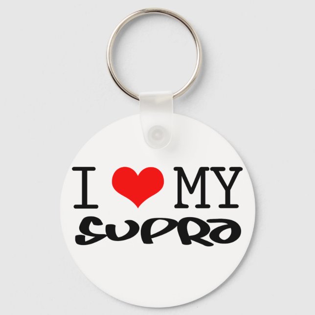 Classic "I Love My Supra" design Keychain (Front)