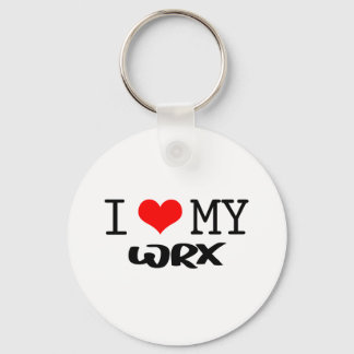 Classic "I Love My WRX" design Keychain