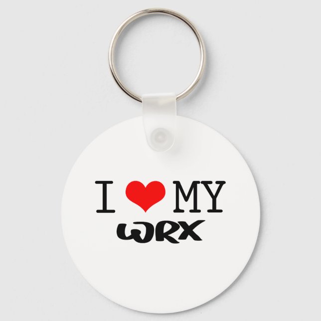 Classic "I Love My WRX" design Keychain (Front)