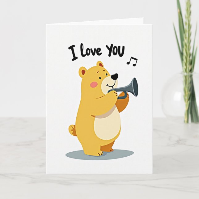 Classic I Love You Bear Card (Front)
