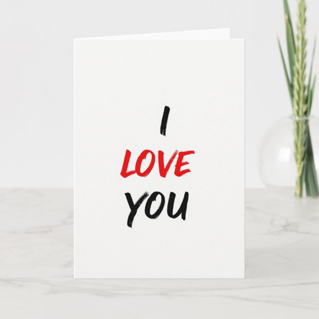 Classic I Love You Brushstroke Card (Front)