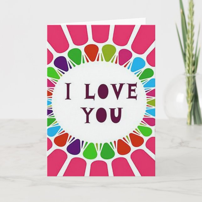 Classic I Love You Burst Card (Front)