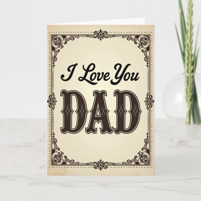 Classic I Love You Dad Art Card (Front)
