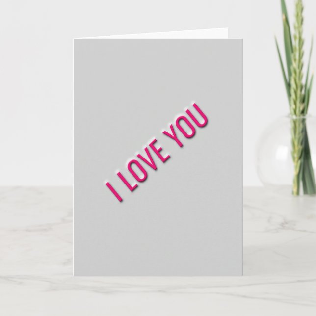 Classic I Love You Embossed Card (Front)