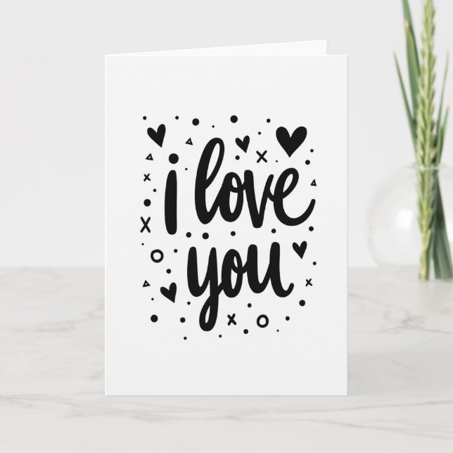Classic I Love You Hearts Card (Front)