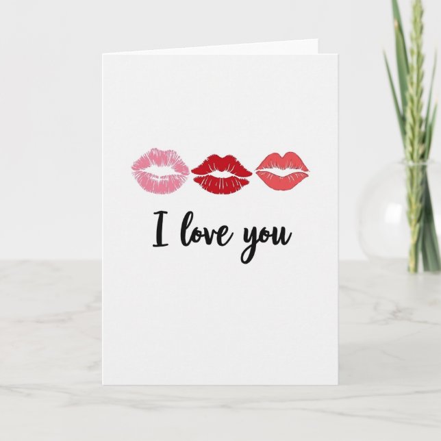 Classic I Love You Kiss Card (Front)