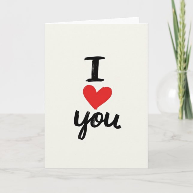 Classic I Love You Romantic Card (Front)