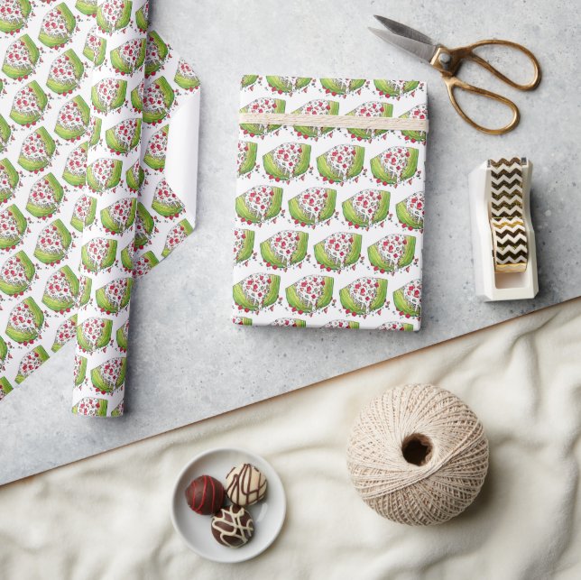 Classic Iceberg Lettuce Wedge Retro Salad Food Wrapping Paper (Crafts)
