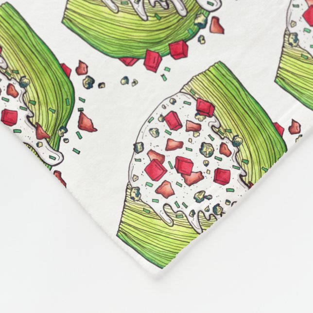 Classic Iceberg Lettuce Wedge Salad Food Foodie Fleece Blanket (Corner)