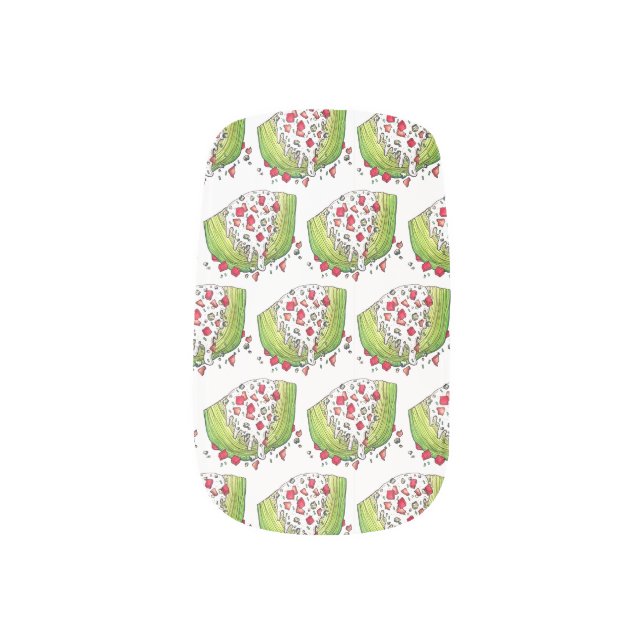 Classic Iceberg Lettuce Wedge Salad Food Foodie Minx Nail Art (Left Thumb)