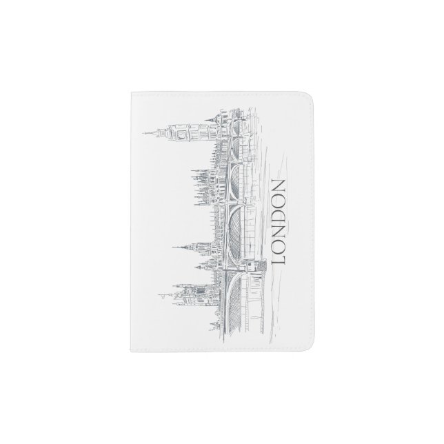 Classic Iconic London Skyline Passport Holder (Front)