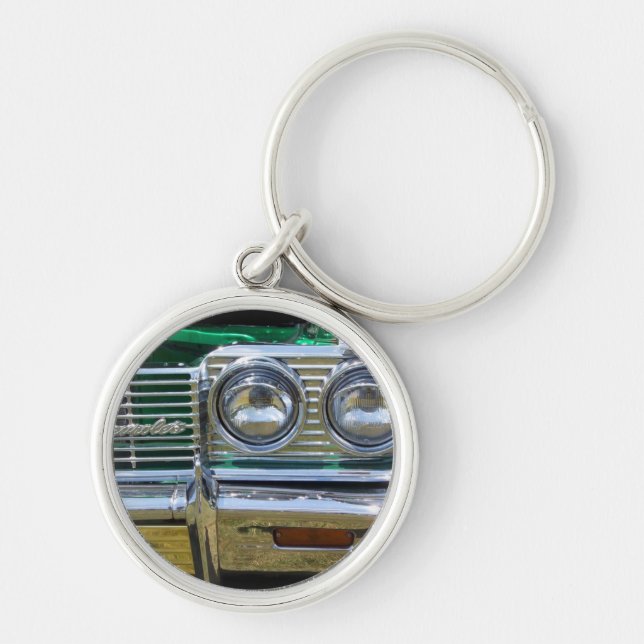 classic impala chrome with green paint keychain (Front)