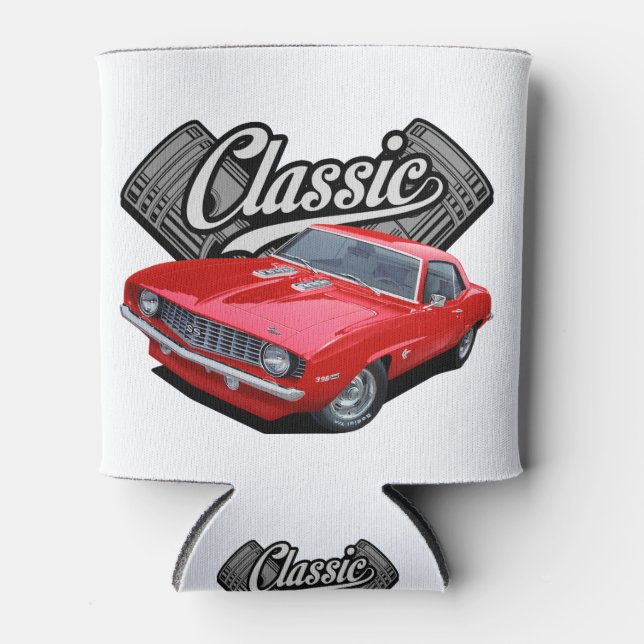 Classic in Red Can Cooler (Front)