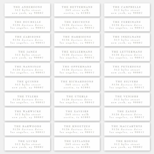 Classic Individual Sage Green White Guest Address Sticker