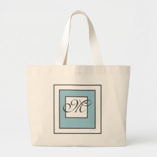 Classic Initial Monogram Large Tote Bag