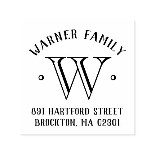 Classic Initial Monogram Return Address Stamp