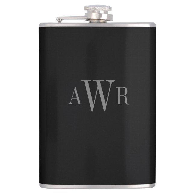 Classic Initials EDITABLE COLOR Personalized Flask (Front)