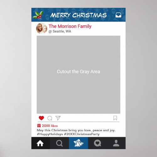 Classic Instagram Frame Christmas Party Photo Prop Poster