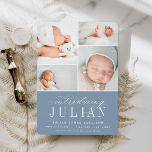 Classic Introduction Multi Photo Birth Announcement