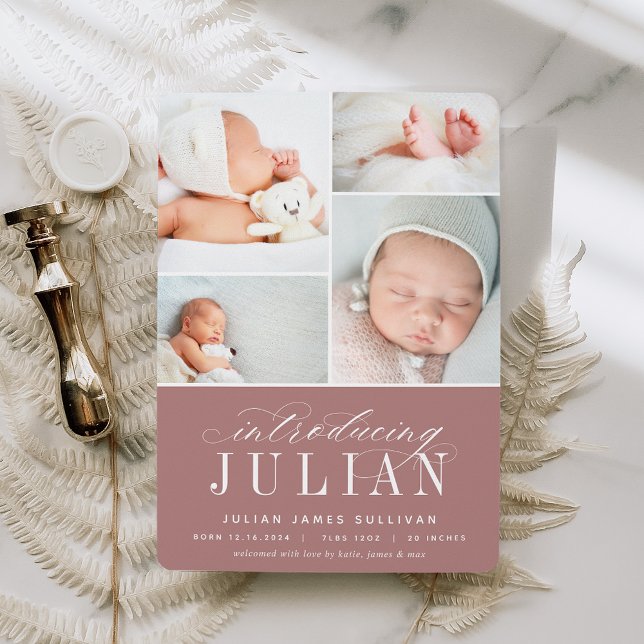 Classic Introduction | Multi Photo Birth Announcement (Creator Uploaded)