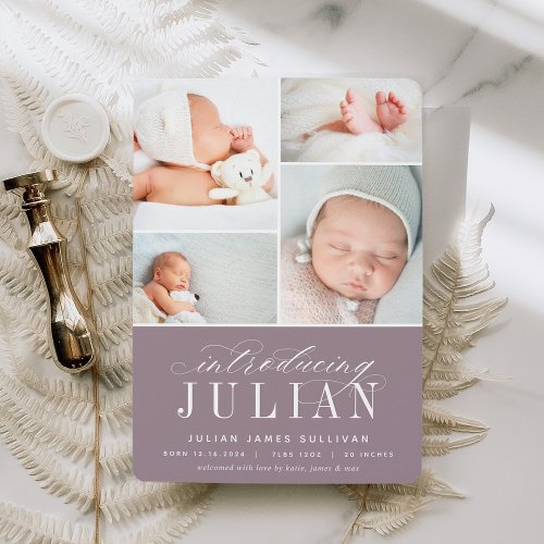 Classic Introduction  Multi Photo Birth Announcement