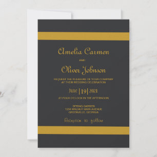Classic invitation with a navy blue and Gold