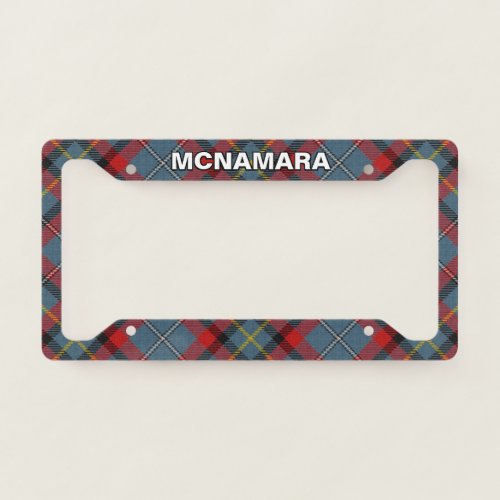 Classic Irish Clan McNamara Family Tartan Plaid License Plate Frame