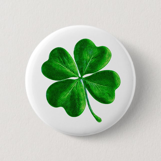 Classic Irish four leaf Clover Button (Front)