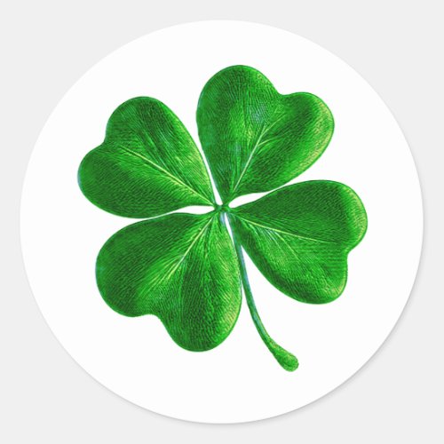 Classic Irish four leaf Clover Classic Round Sticker