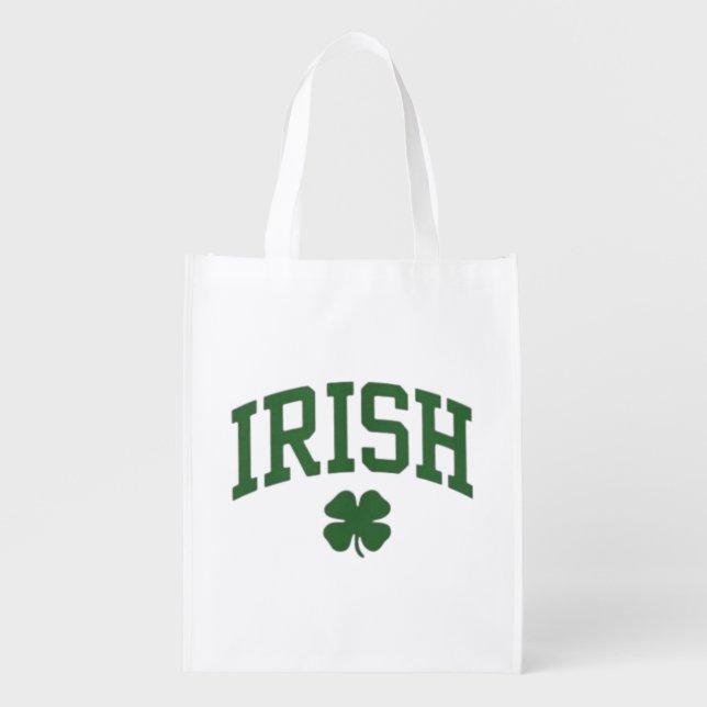 Classic Irish Pride Shamrock - St. Patrick's Day Grocery Bag (Front)